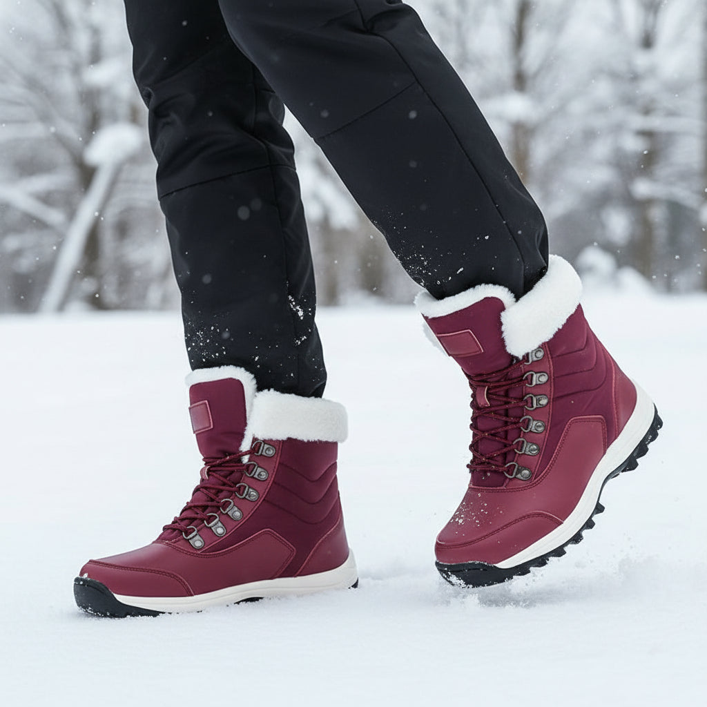 Women's Winter Snow Boots High-Top Hiking Boots Non-Slip Sole-B Unique Fashions