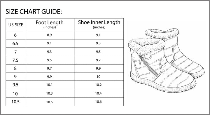 Women's Winter Snow Boots Zip Round-Toe Flat Outdoor Footwear-B Unique Fashions