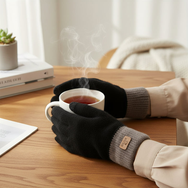Women's Winter Thermal Gloves Thick Warm Gloves Elastic Cuffs-B Unique Fashions