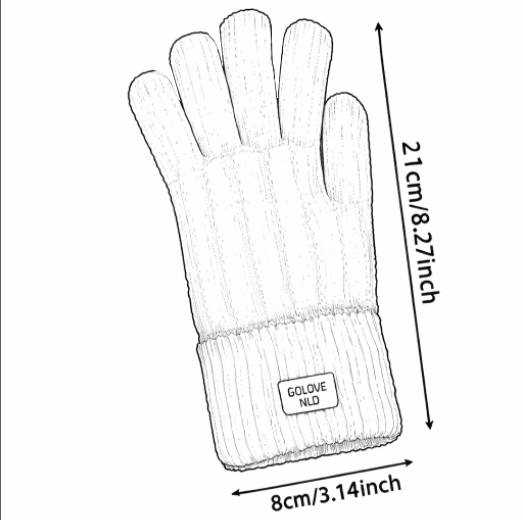 Women's Winter Thermal Gloves Thick Warm Gloves Elastic Cuffs-B Unique Fashions