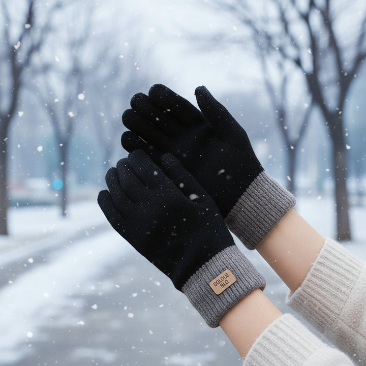 Women's Winter Thermal Gloves Thick Warm Gloves Elastic Cuffs-B Unique Fashions