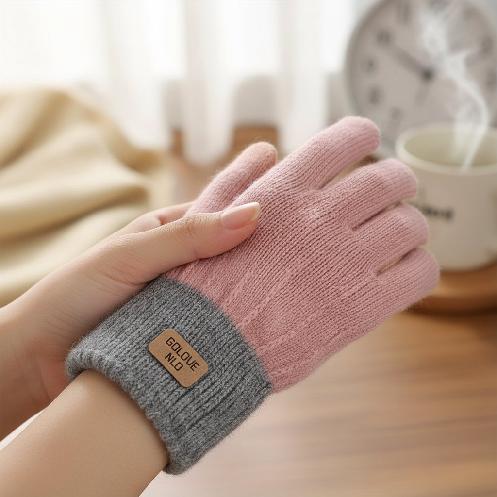 Women's Winter Thermal Gloves Thick Warm Gloves Elastic Cuffs-B Unique Fashions