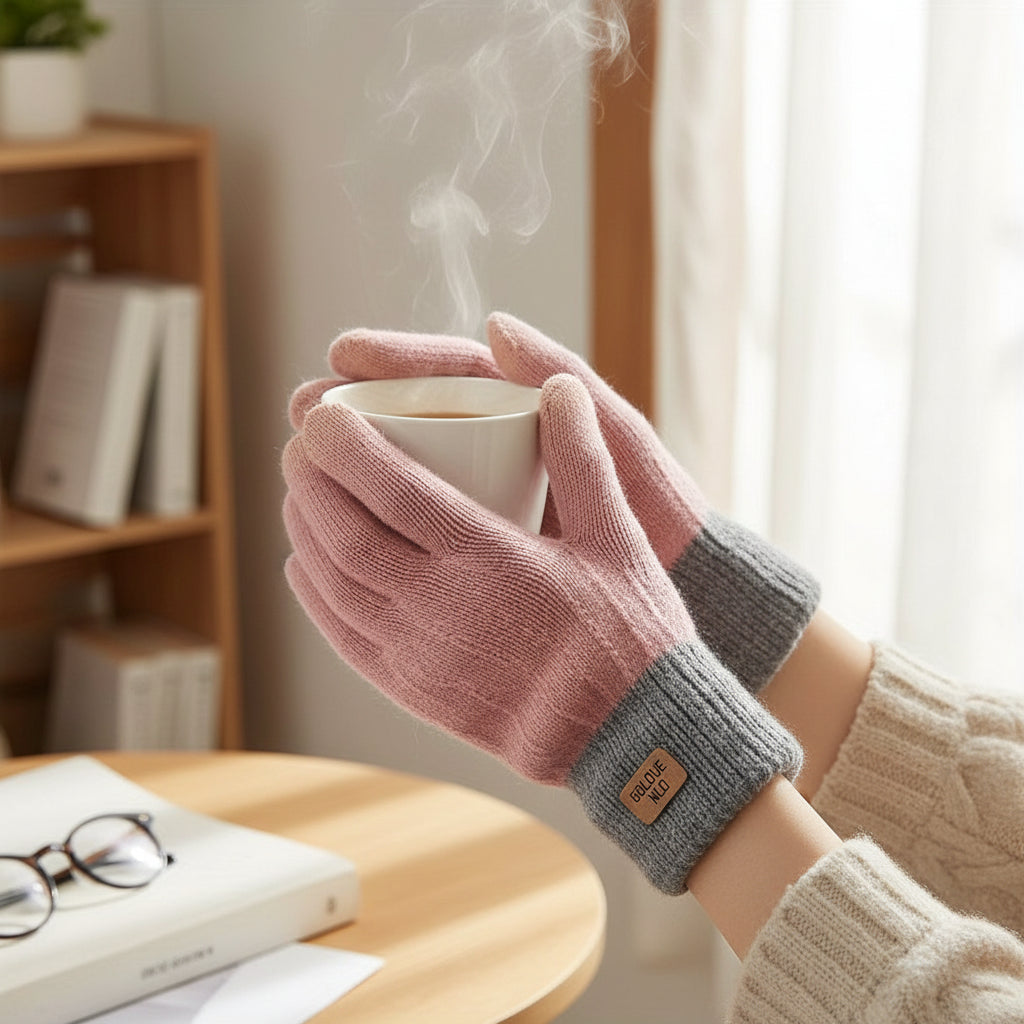 Women's Winter Thermal Gloves Thick Warm Gloves Elastic Cuffs-B Unique Fashions