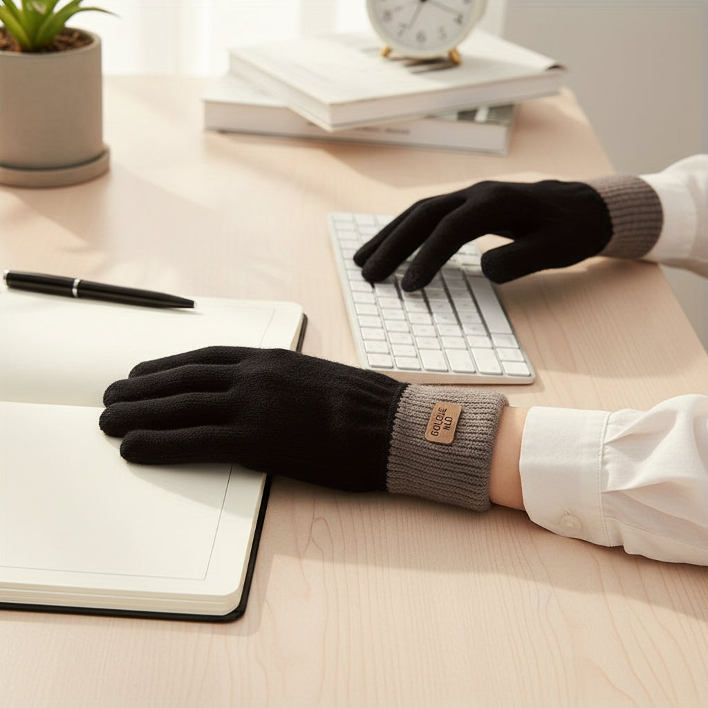 Women's Winter Thermal Gloves Thick Warm Gloves Elastic Cuffs-B Unique Fashions