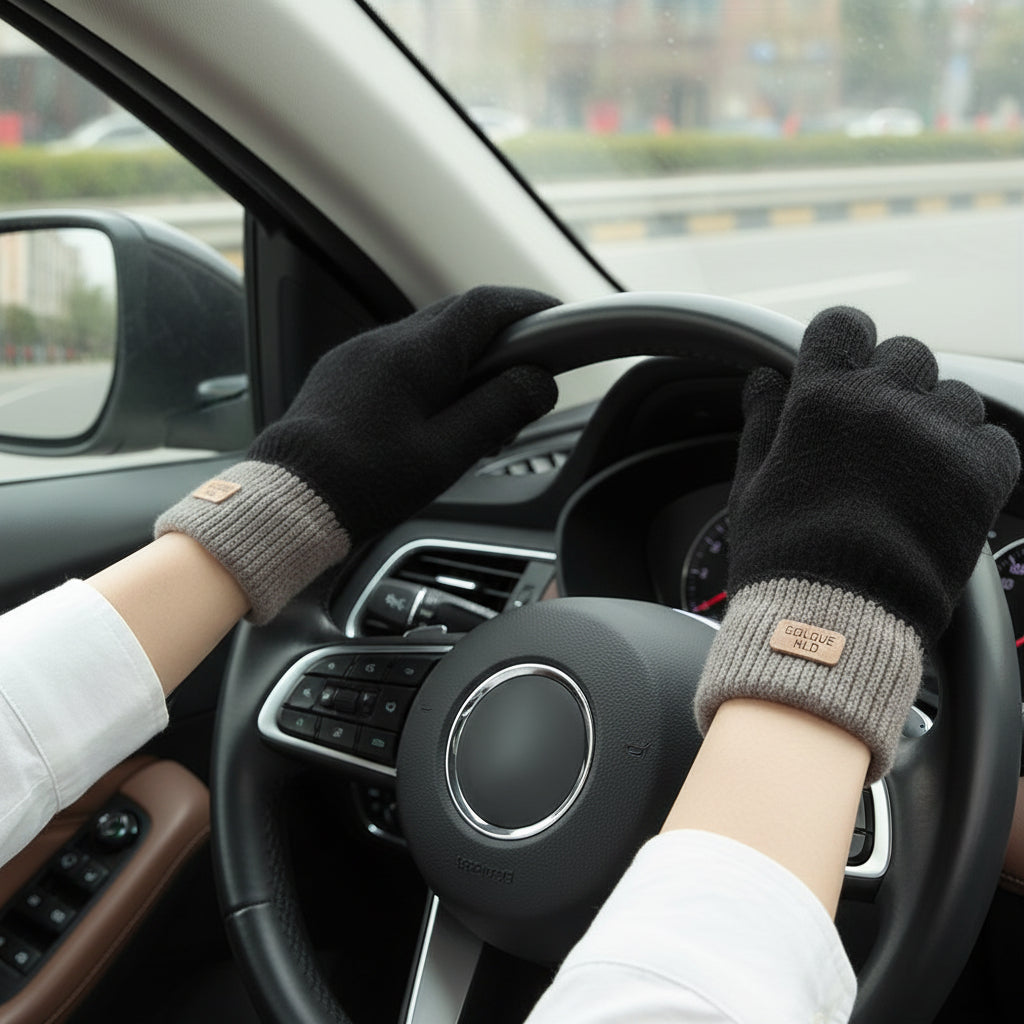 Women's Winter Thermal Gloves Thick Warm Gloves Elastic Cuffs-B Unique Fashions