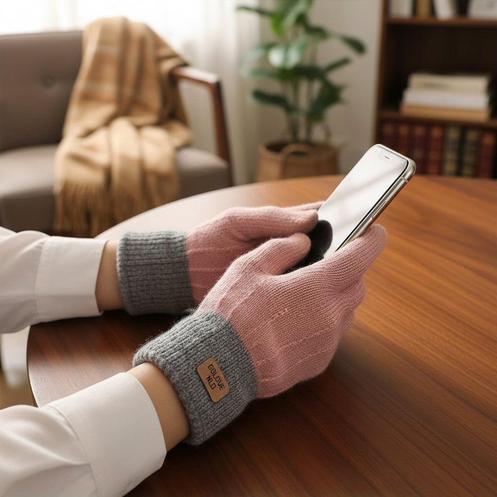 Women's Winter Thermal Gloves Thick Warm Gloves Elastic Cuffs-B Unique Fashions