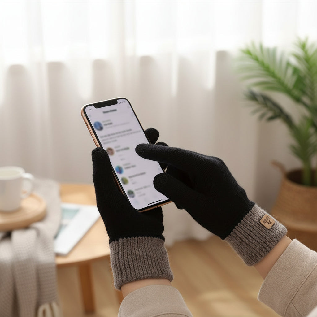 Women's Winter Thermal Gloves Thick Warm Gloves Elastic Cuffs-B Unique Fashions