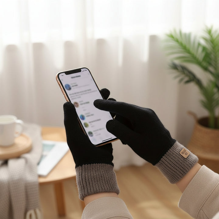 Women's Winter Thermal Gloves Thick Warm Gloves Elastic Cuffs-B Unique Fashions