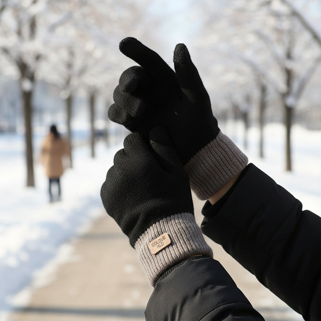 Women's Winter Thermal Gloves Thick Warm Gloves Elastic Cuffs-B Unique Fashions