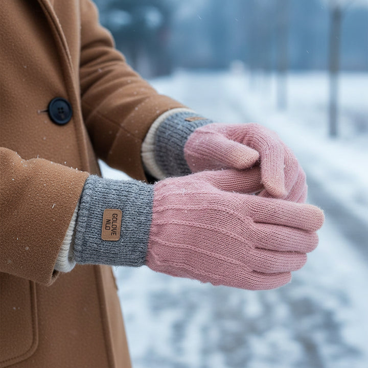 Women's Winter Thermal Gloves Thick Warm Gloves Elastic Cuffs-B Unique Fashions