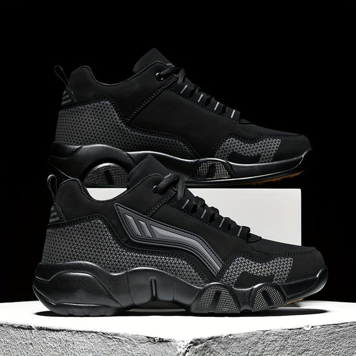 Men's Lace-Up Sneakers Thick Cushioned Platform Non-Slip Rubber Sole