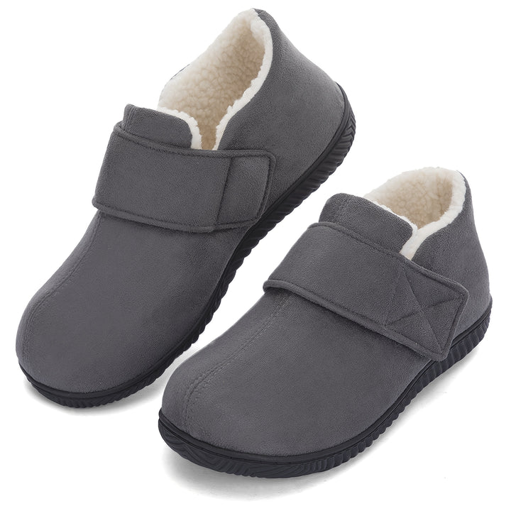 Men's Adjustable Strap Memory Foam Home Shoes with Non-Slip Soles