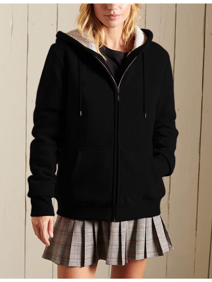 Women's Casual Full Zip Hoodie Sweatshirt Coat