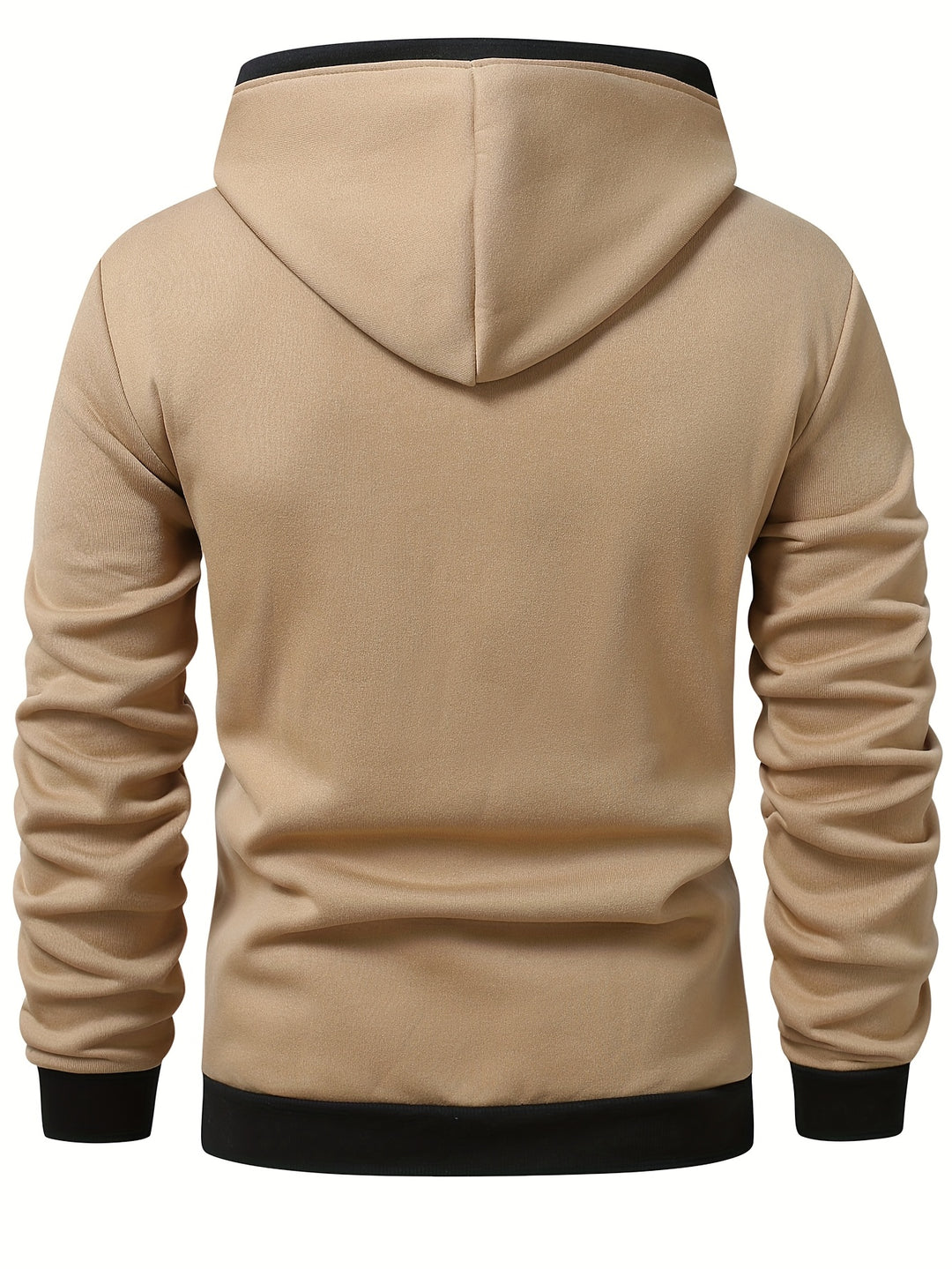 Men's Casual Color Block Hoodie with Zipper Closure Long Sleeve Sweatshirt