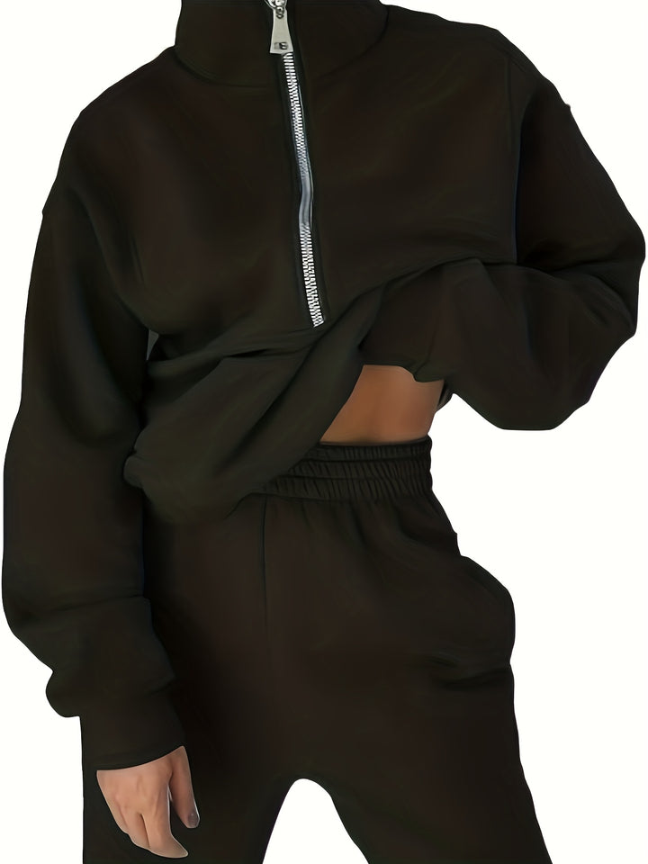 Women's Winter Sweater and Pants Set, Fleece Activewear Two-Piece