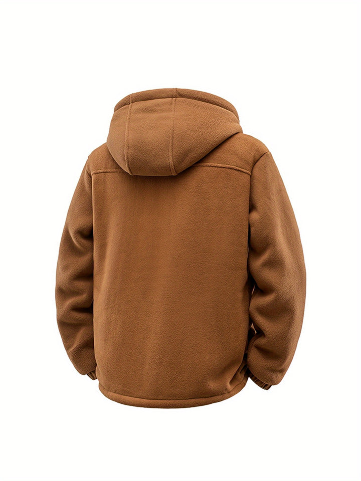Men's Hooded Cardigan Jacket for Cold Weather