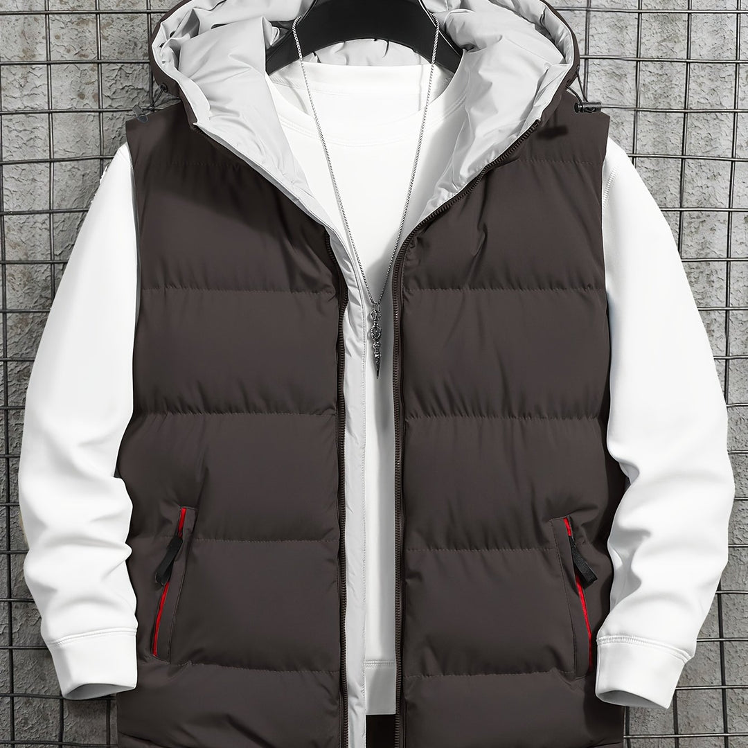 Men's Hooded Vest Thickened Lightweight Stylish Casual Wear