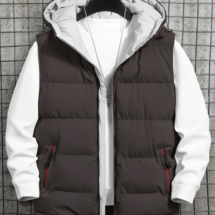 Men's Hooded Vest Thickened Lightweight Stylish Casual Wear