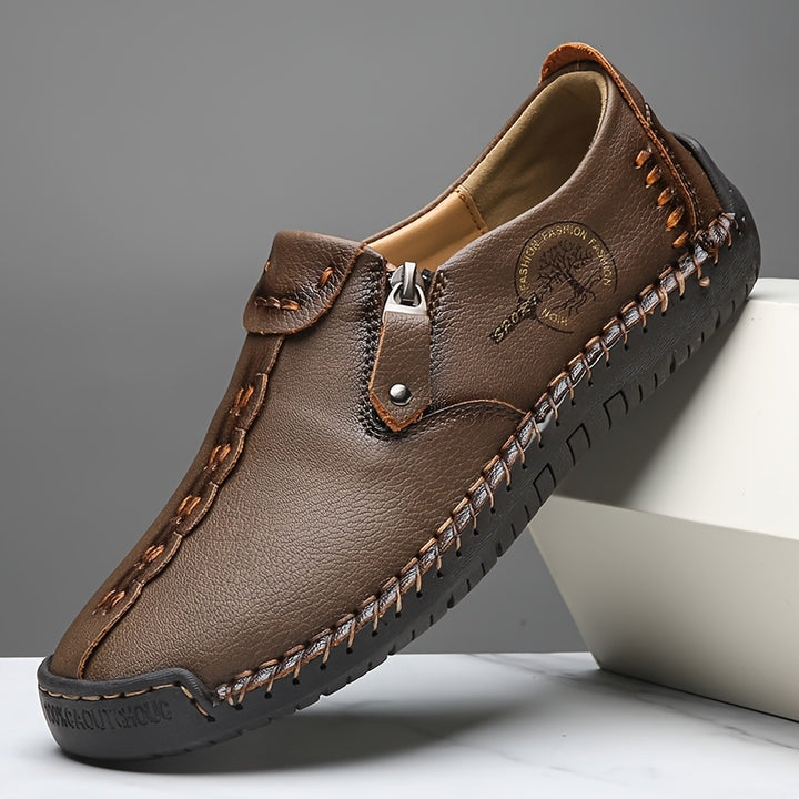 Women's Casual Loafers Slip-on Sneakers with Zipper Closure