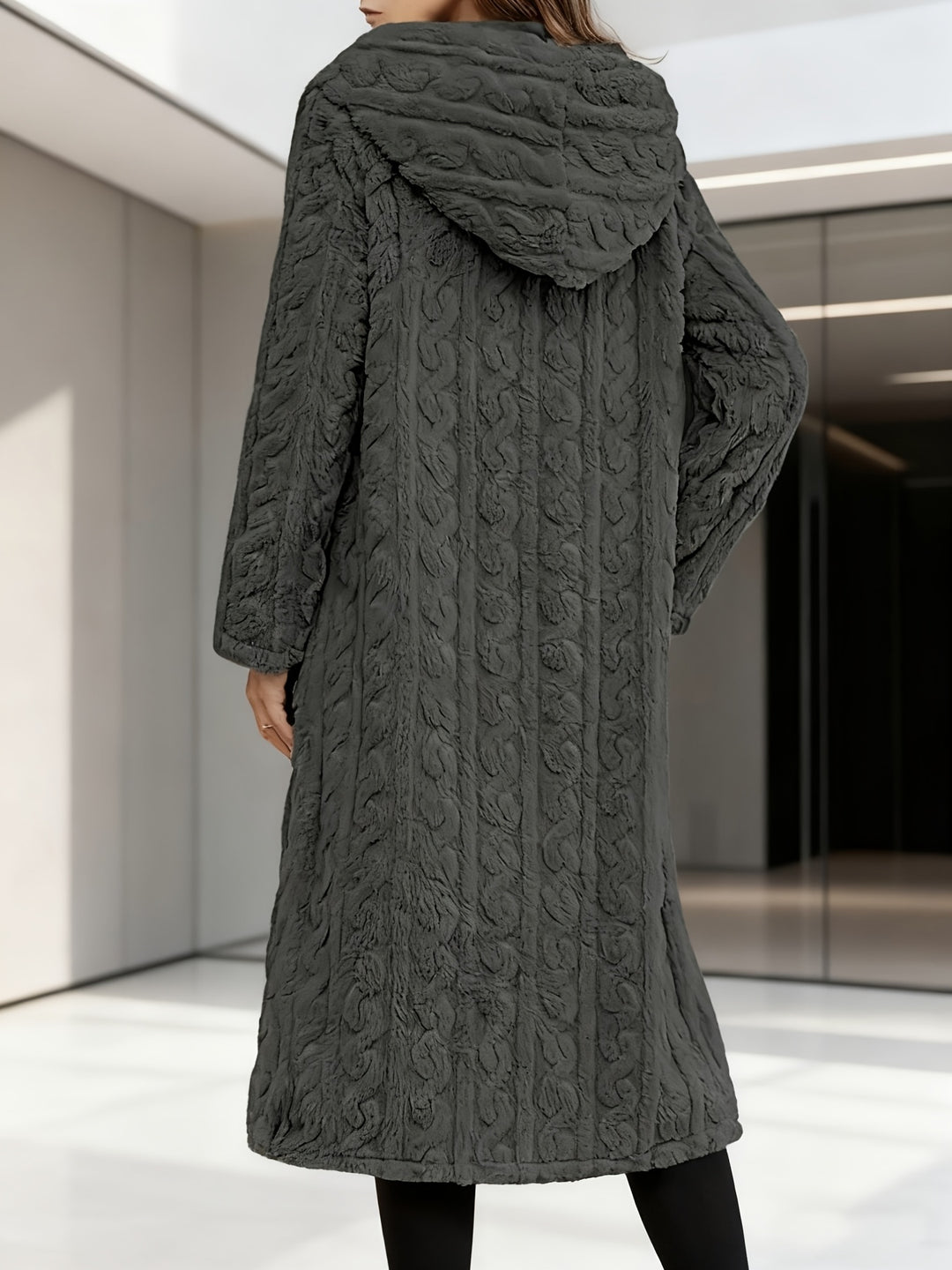 Elegant Women's Long Cardigan Stylish Outer Bathrobe Mid-Length Coat