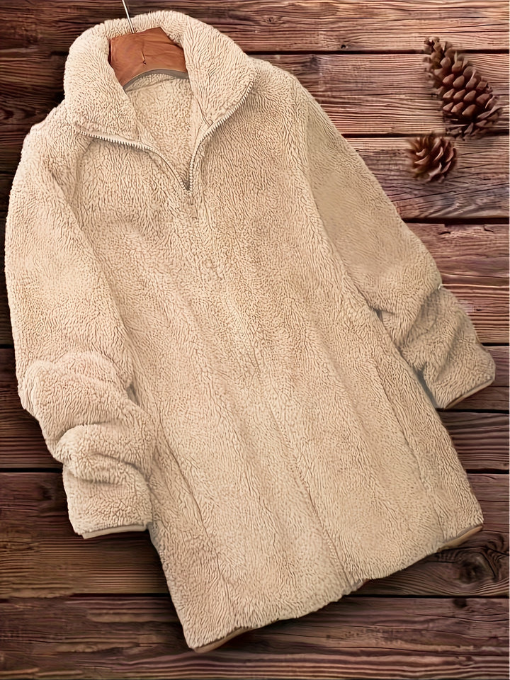 Women's Fleece Jacket Casual Outerwear Long Sleeve Winter Coat