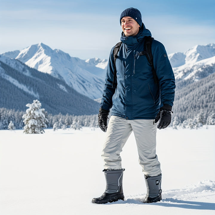 Men's Winter Snow Boots Lightweight Removable Lining Anti-Slip Sole