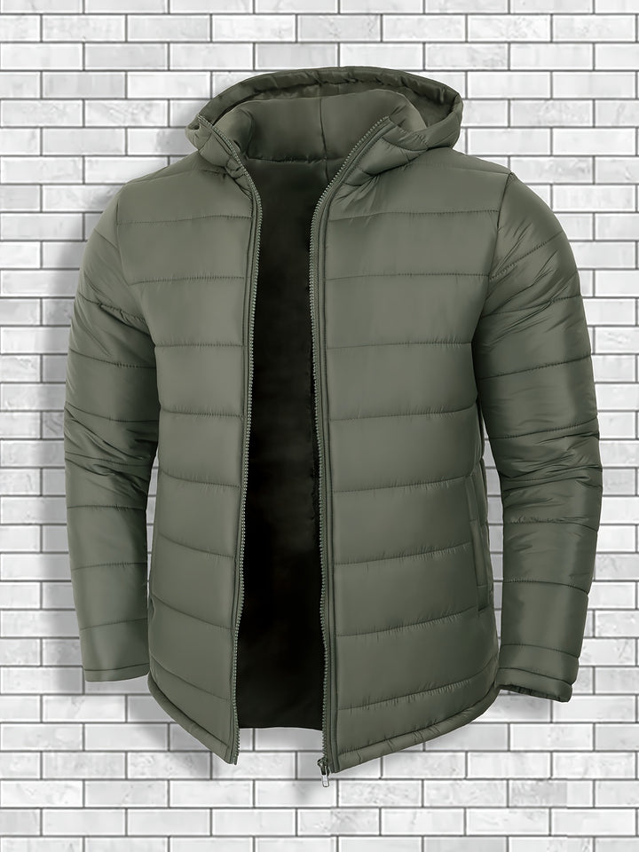 Men's Hooded Windproof Quilted Jacket