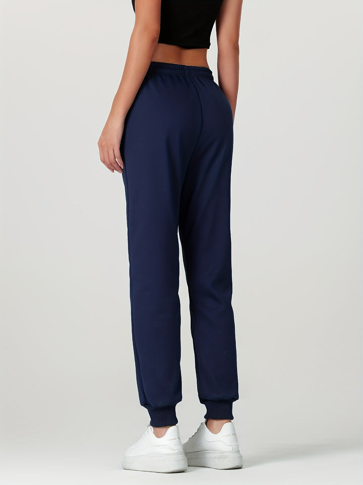 Women's Warm Casual Joggers with Elastic Waistband and Zippered Pockets