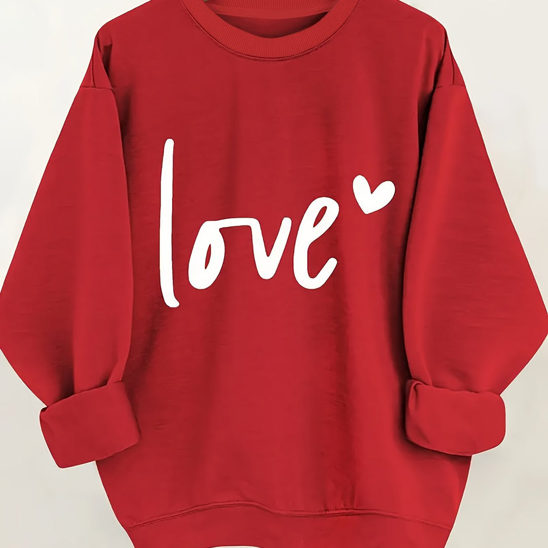 Women's Casual Fashion Sweatshirt Crew Neck Letter Pattern