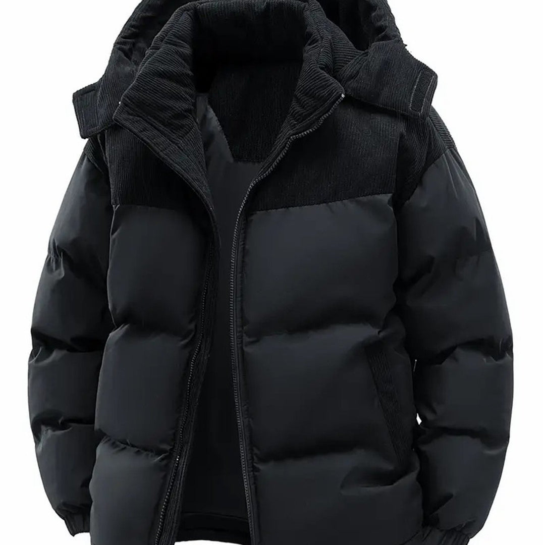 Hooded Fleece Coat for Men with Detachable Hood