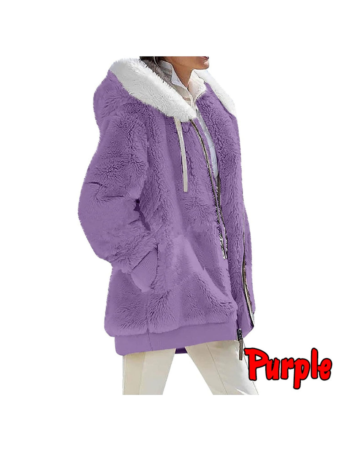 Women's Loose Sports Zipper Hooded Jacket Autumn Winter
