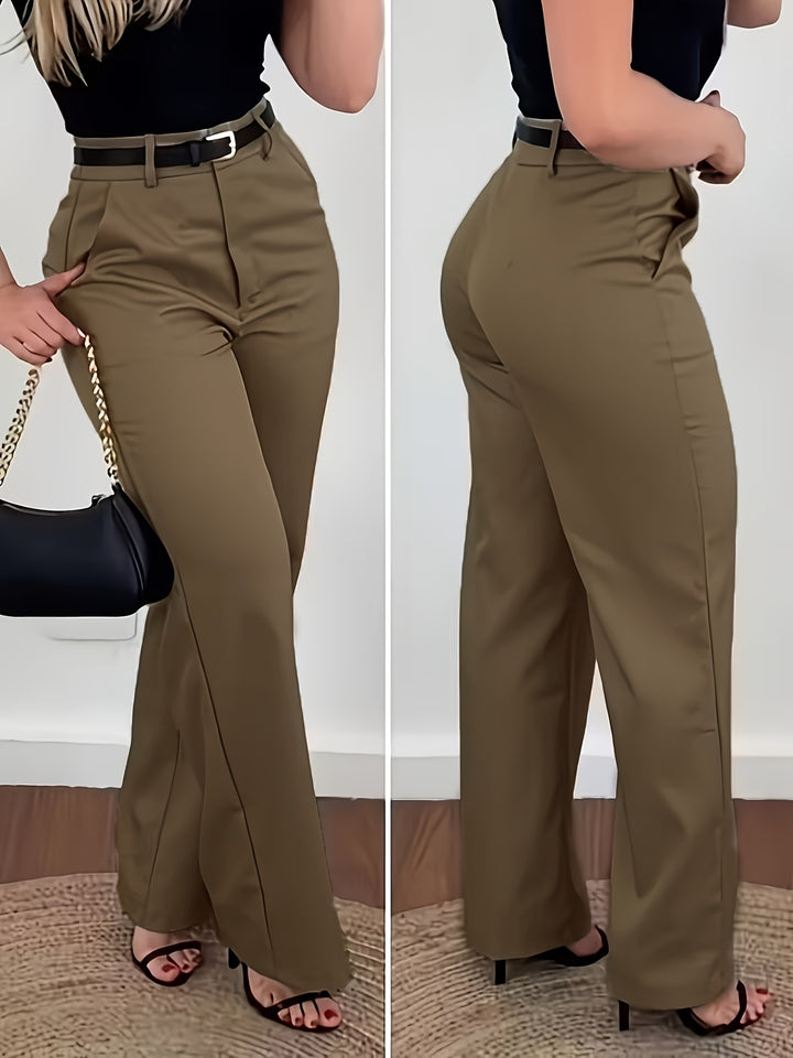 Fashionable Vintage Women's Suit Pants Straight-Leg Trousers