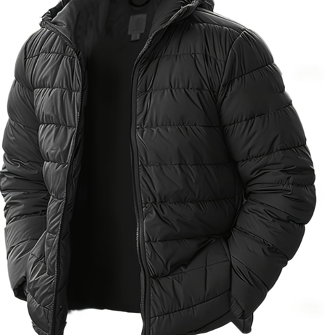 Men's Hooded Windproof Quilted Jacket