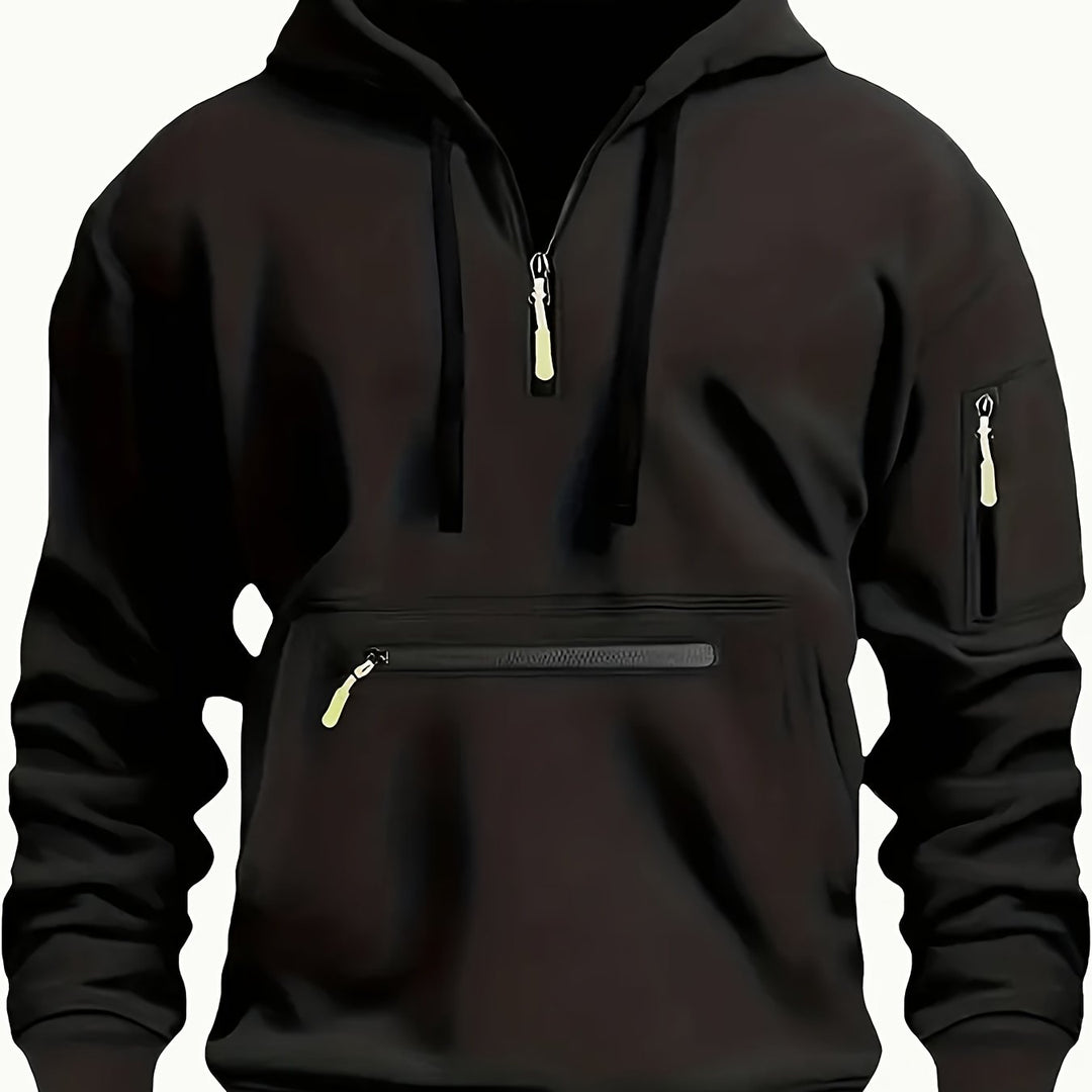 Men's Casual Zipper Hoodie with Kangaroo Pocket