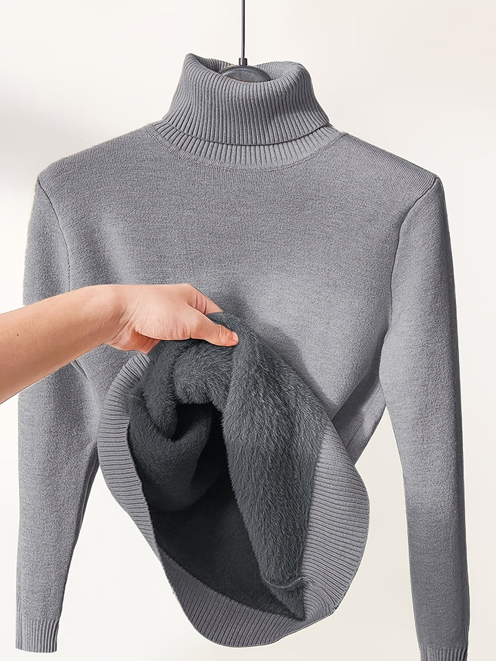 Women's High Neck Turtleneck Sweater Pullover Casual Wear