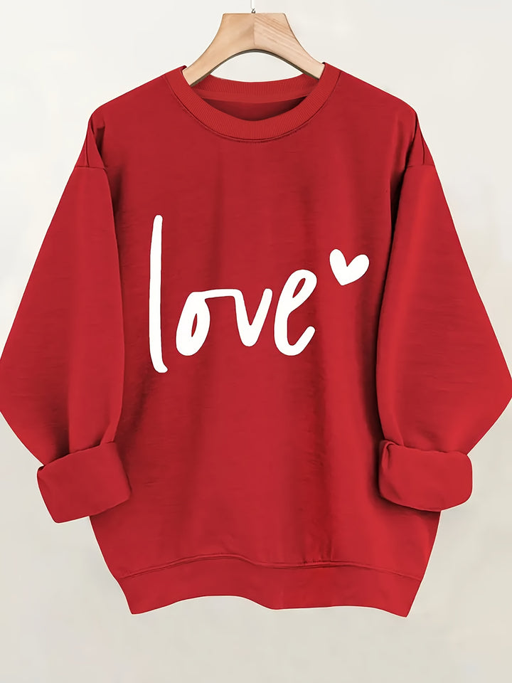 Women's Casual Fashion Sweatshirt Crew Neck Letter Pattern