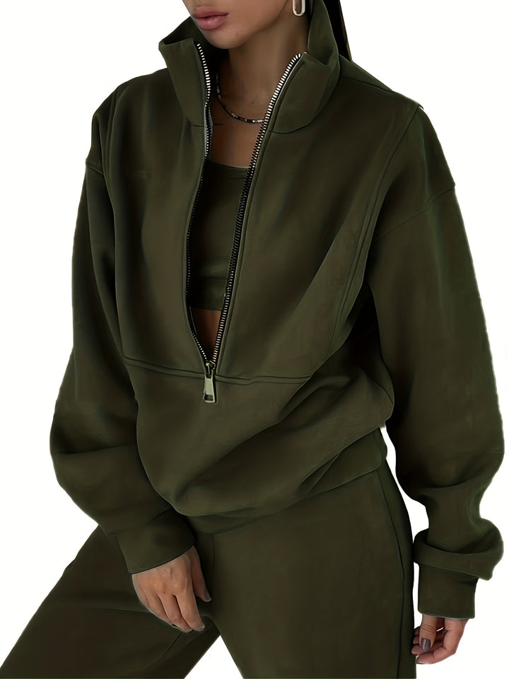 Women's Winter Sweater and Pants Set, Fleece Activewear Two-Piece