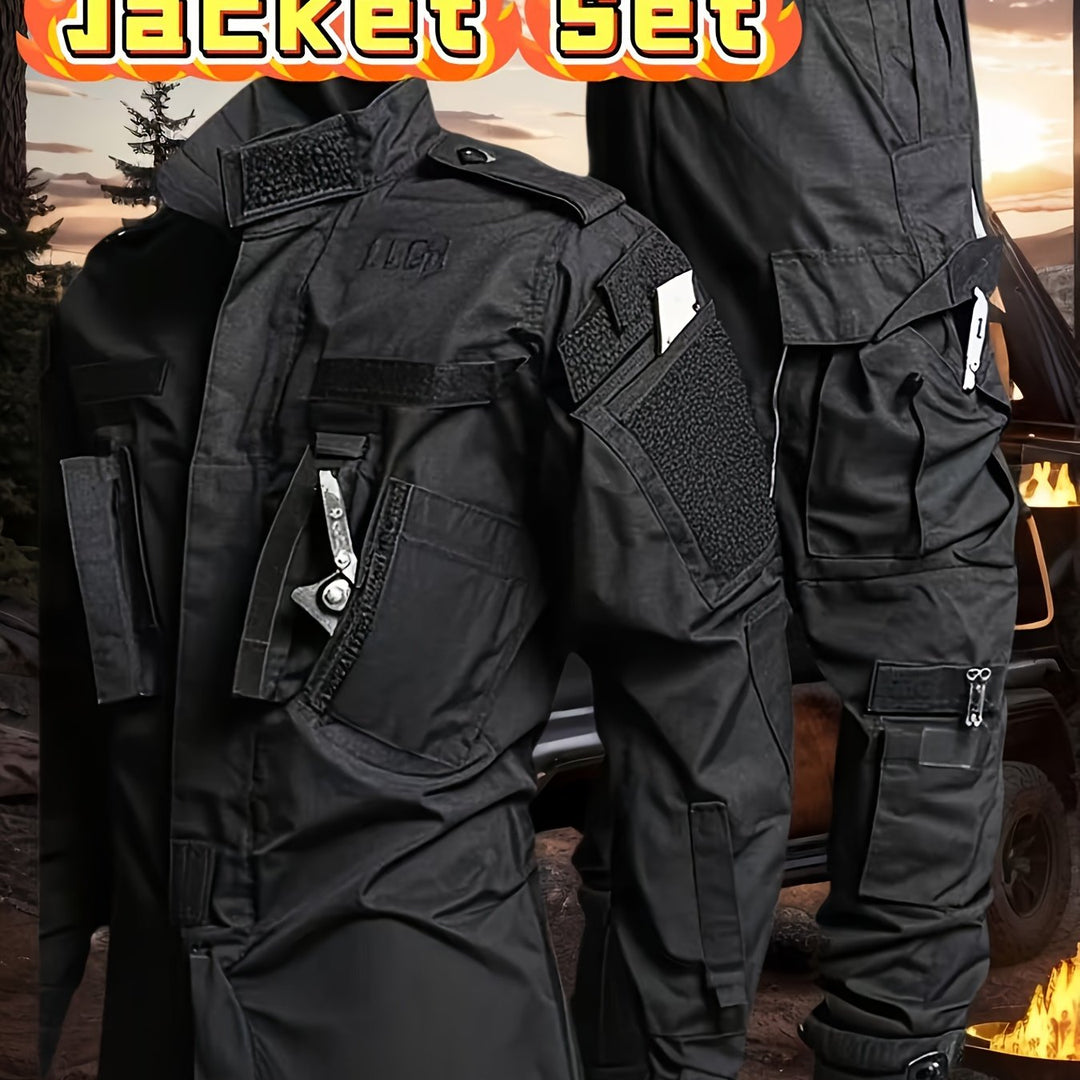 Men's Tactical Cargo Pants and Outdoor Jacket Set 2-Pack