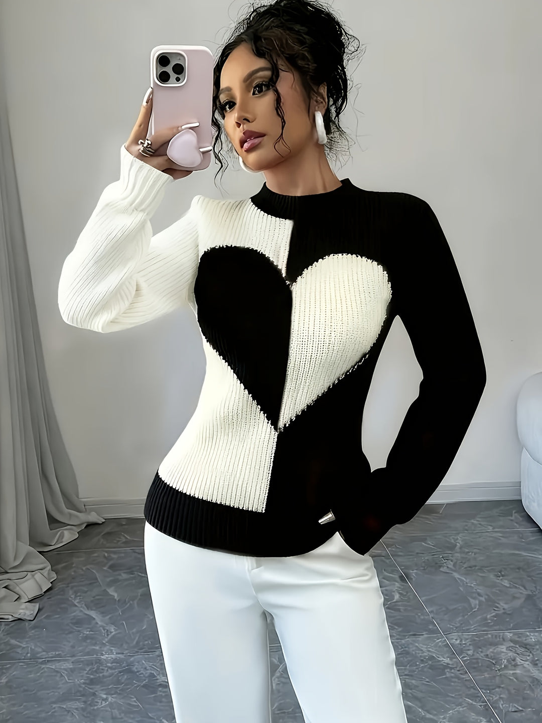 Women's Half-Turtleneck Pullover Sweater