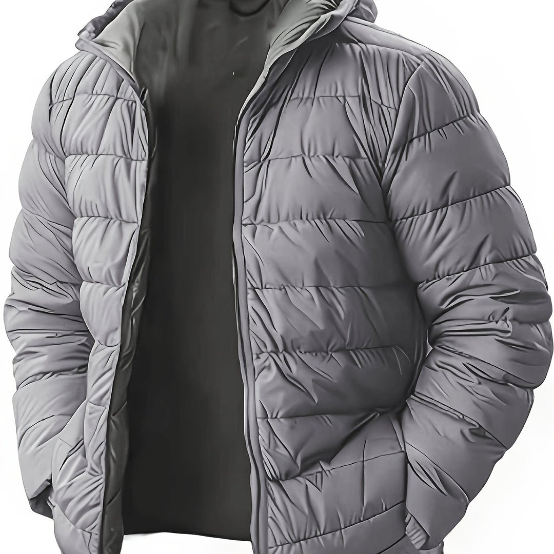 Men's Hooded Windproof Quilted Jacket