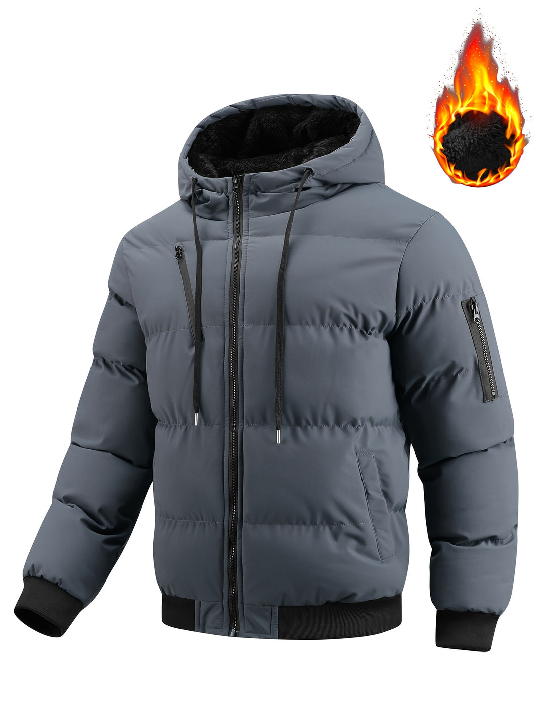 Hooded Winter Plush Jacket Thick Warm Casual Outdoor Zipper Jacket