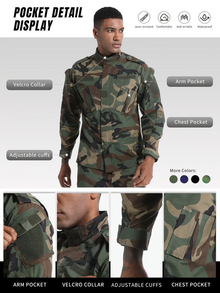Men's Tactical Cargo Pants and Outdoor Jacket Set 2-Pack