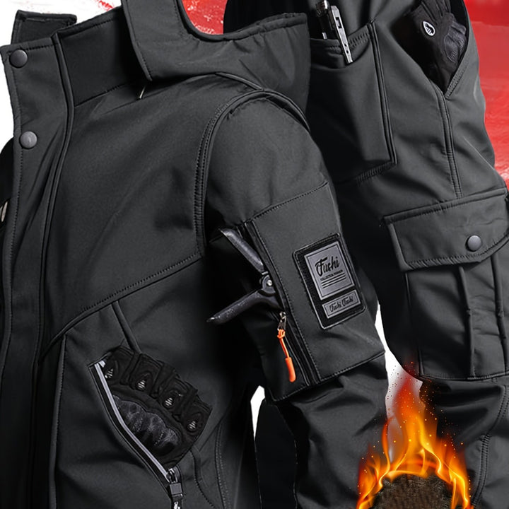 Men's Padded Winter Suit Hooded Jacket and Trousers Hiking Casual Wear