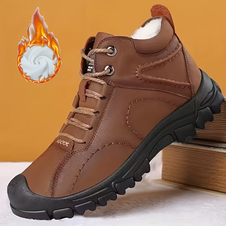 Fleece High-Top Snow Boots for Men, Casual Outdoor Shoes