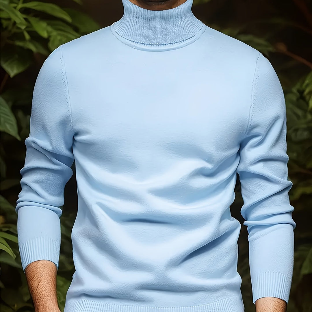 Men's Pullover Knit Sweater with Turn-Collar Autumn-Winter Style