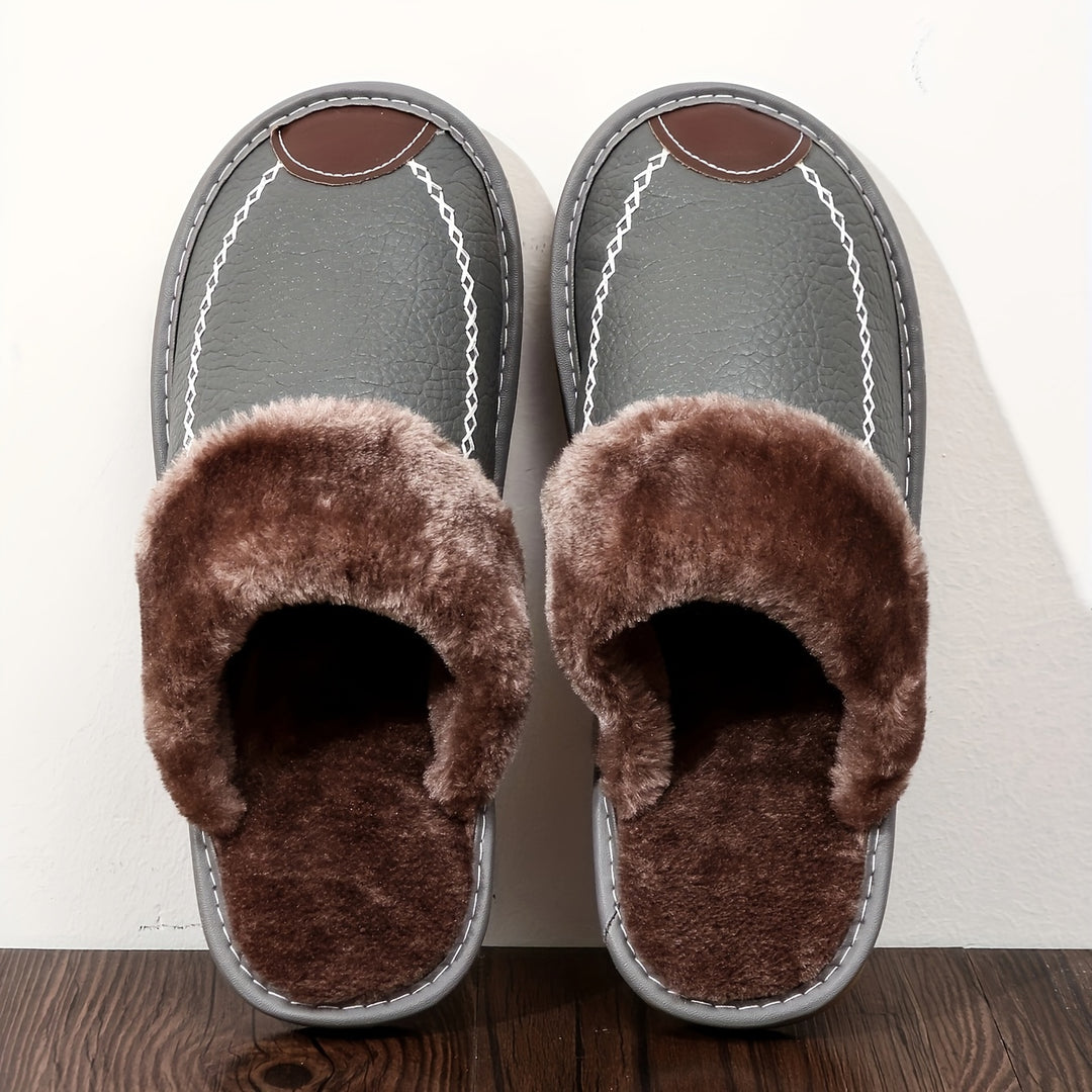 Men's Slip-On Slippers Indoor Comfort Soft Sole Winter House Shoes