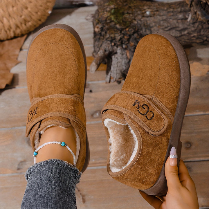 Women's Winter Ankle Boots Slip-On Flat Design Cold-Resistant Footwear