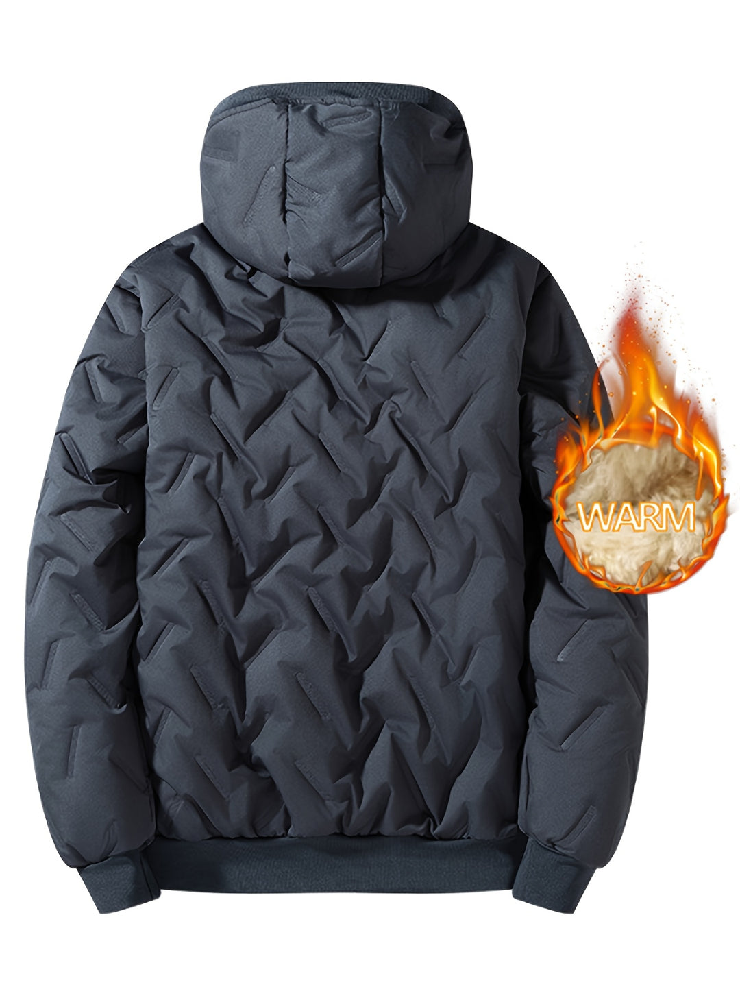 Men's Hooded Fleece Jacket Padded Coat Warm Fashionable