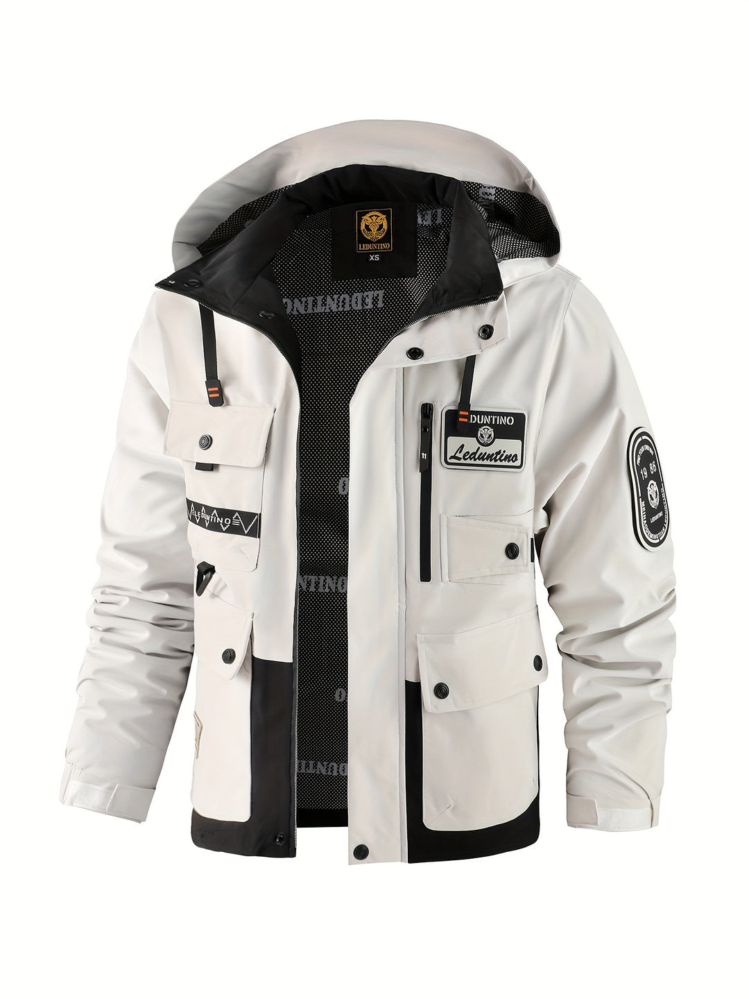Men's Hooded Thin Jacket Outdoor Cargo Jacket Detachable Zipper Jacket