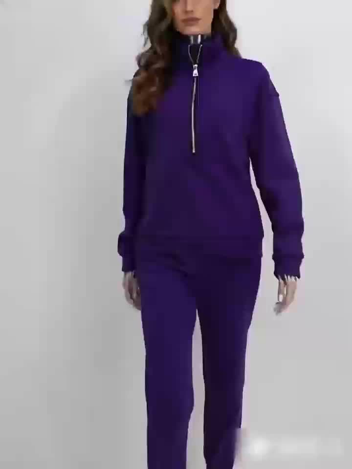 Women's Winter Sweater and Pants Set, Fleece Activewear Two-Piece